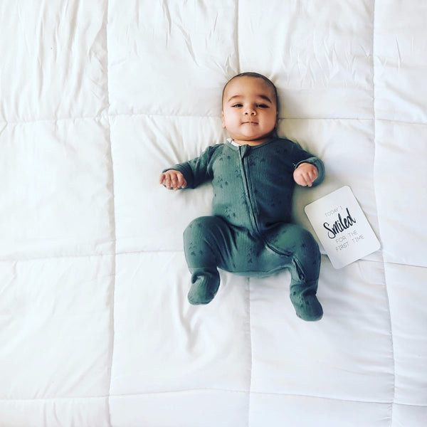 Today I smiled for the first time milestone card