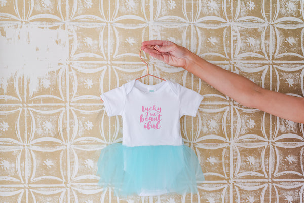 Lucky I'm beautiful - 100% cotton onesie