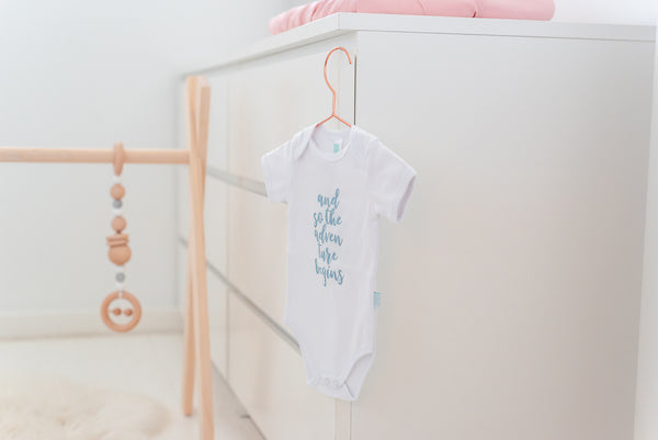 And so the Adventure begins - 100% Cotton baby onesie